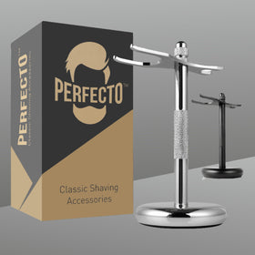 Perfecto displayed on bathroom counter giving tidy grooming organization benefit