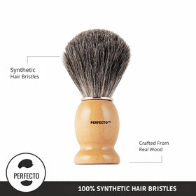Perfecto brush next to coin for scale demonstrating compact travel size