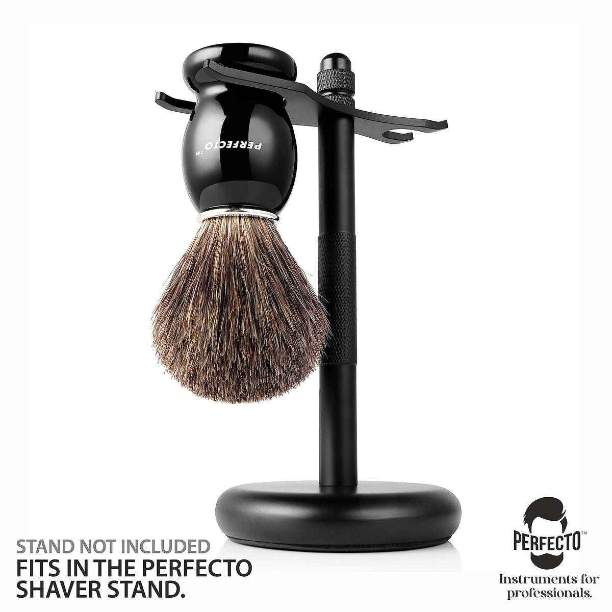 Perfecto with chrome stand compatibility shows organized storage and drying benefit