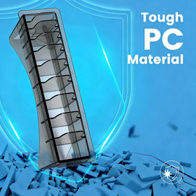 Perfitech side profile highlighting slim polycarbonate design and counter stability benefit