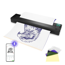 PeriPage P90 front view showing compact housing and paper slot, enabling quick stencil prints