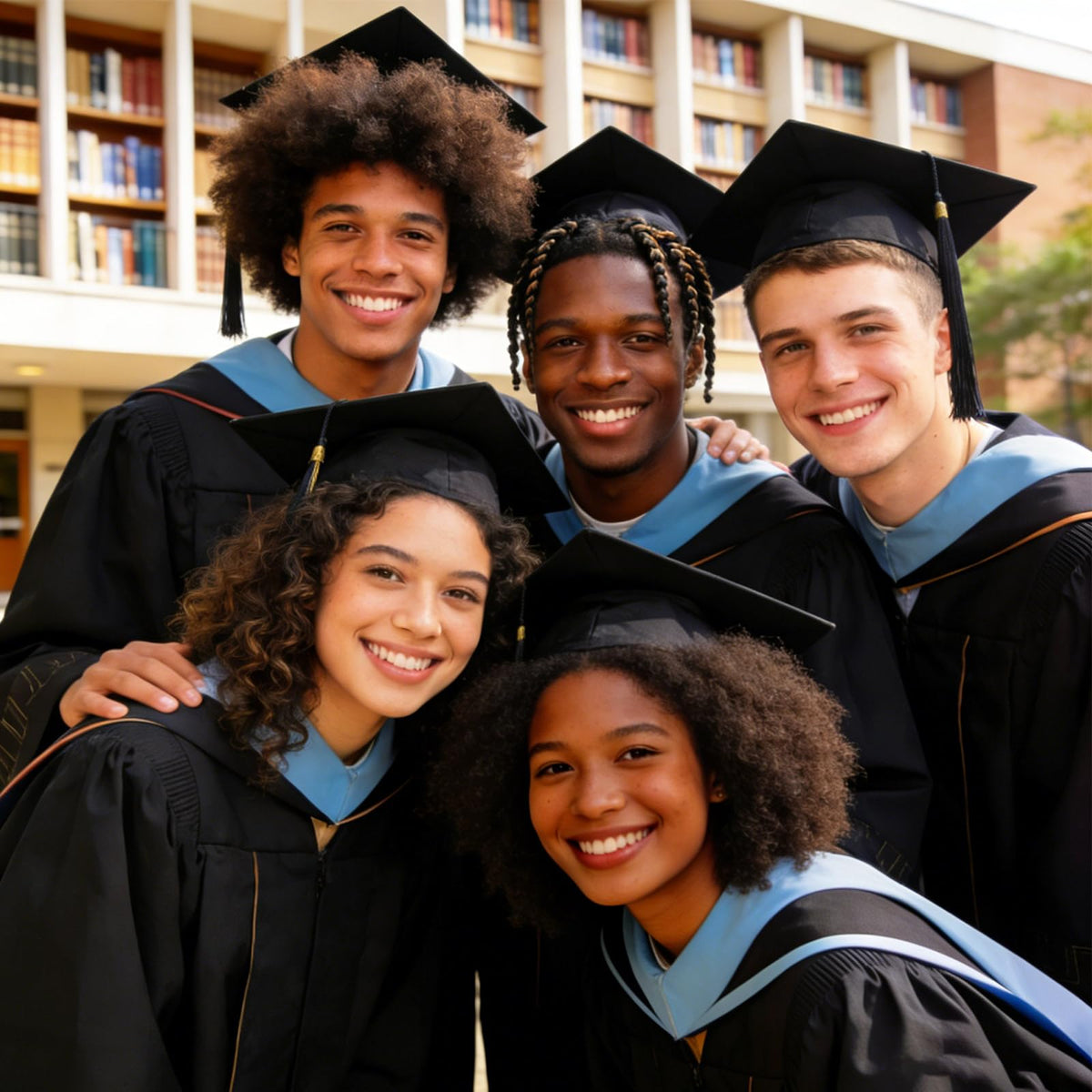 PerldVerge lifestyle graduation photo showing confident cap wear