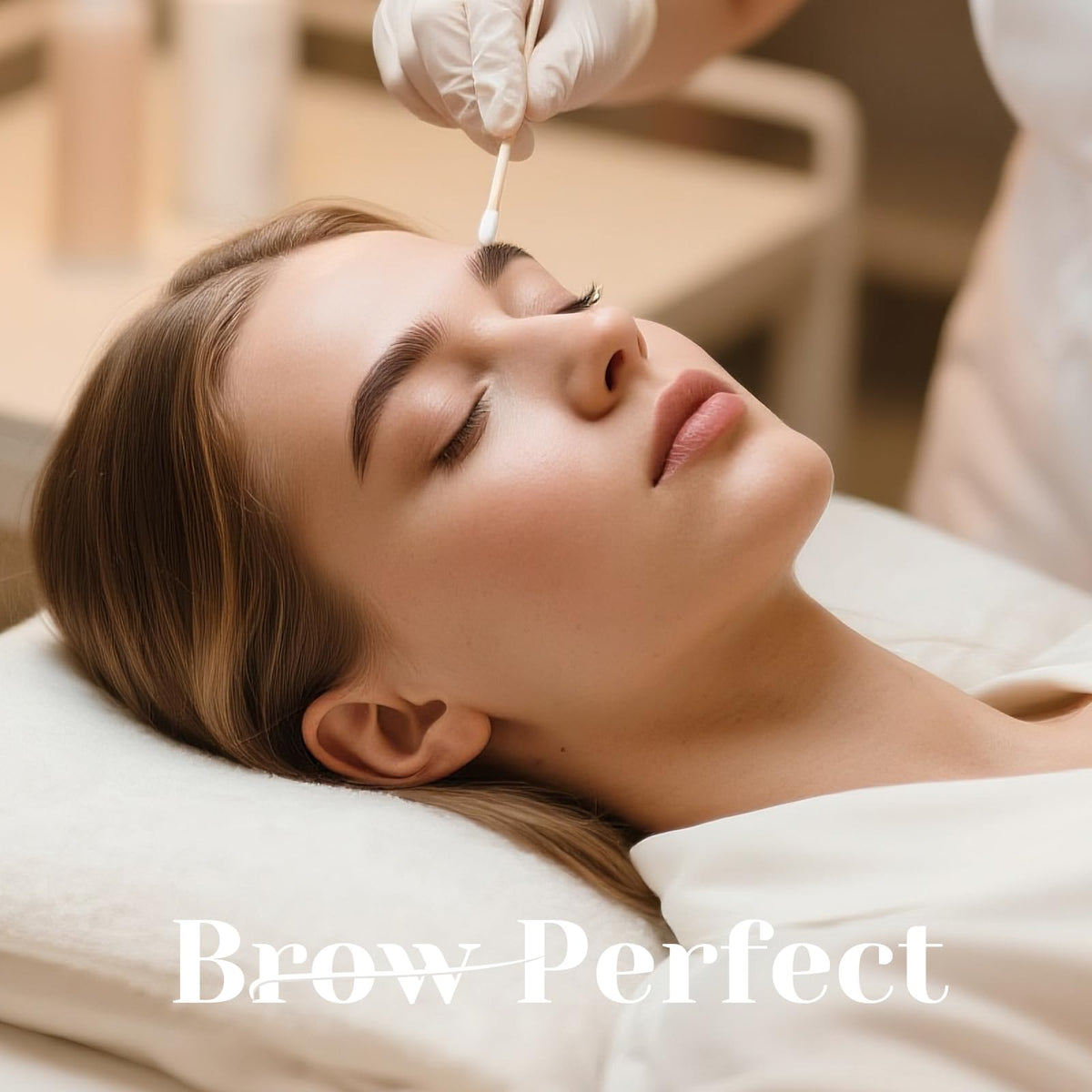 PERMANIA application demo on model illustrating lifted, fuller brow effect