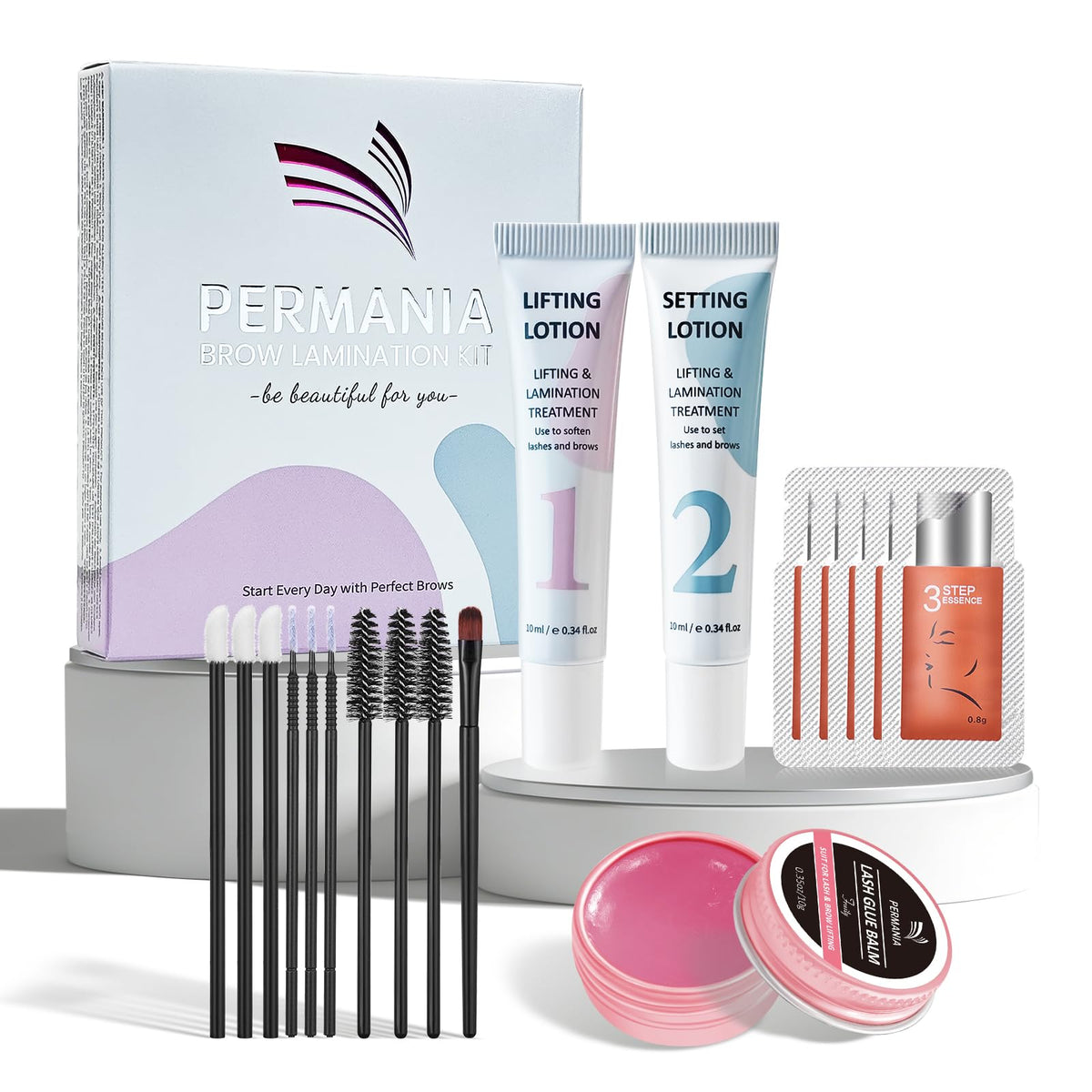 PERMANIA front packaging showing kit contents and salon-style results
