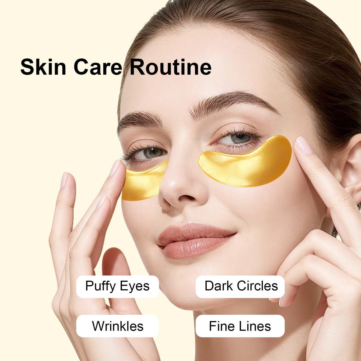 Permotary open sachet revealing gold gel patch for easy application