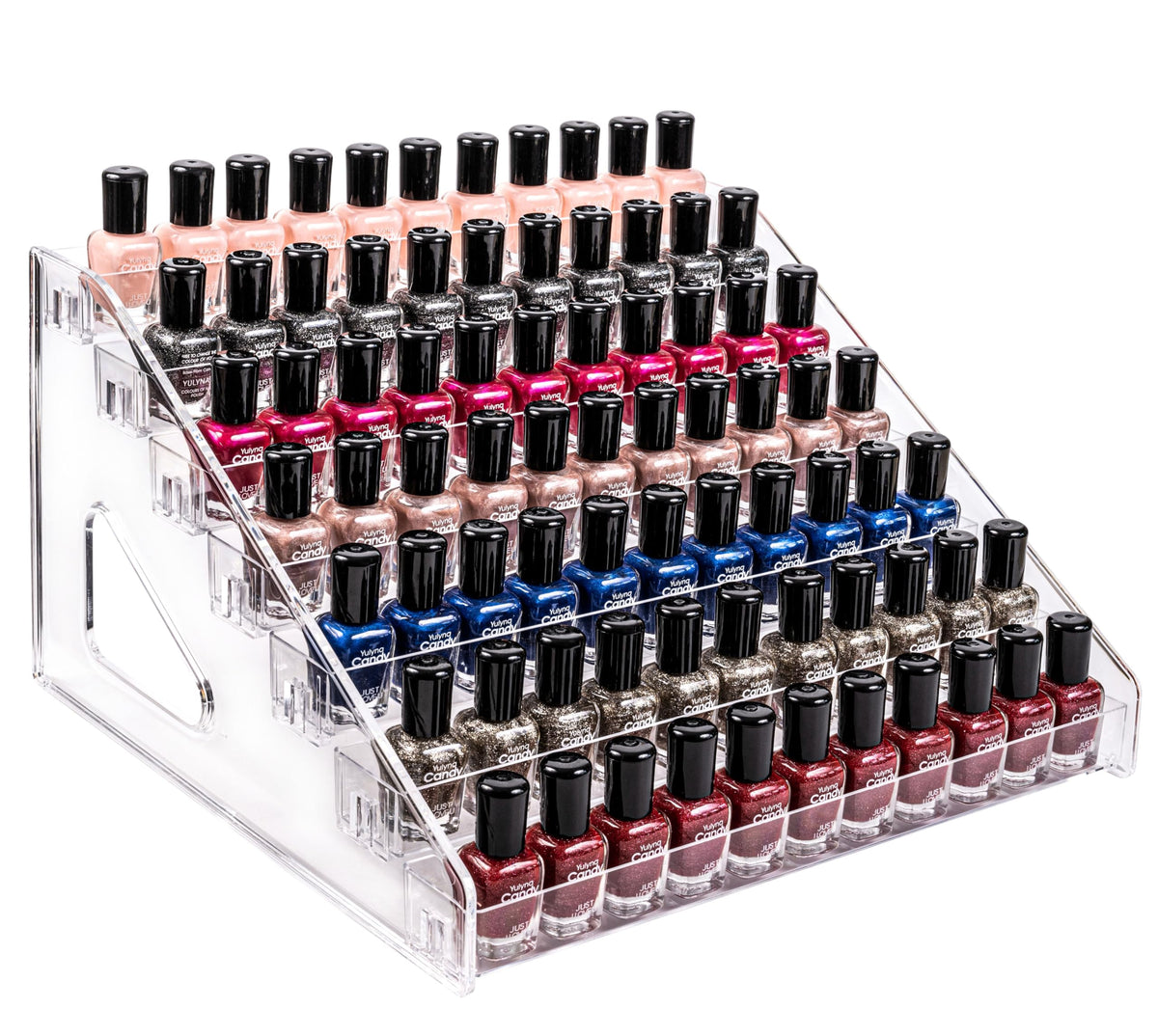 Pero Pero front view of clear acrylic organizer showing neat display benefit