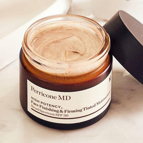 Perricone MD on bathroom counter with morning routine setup promoting quick protection
