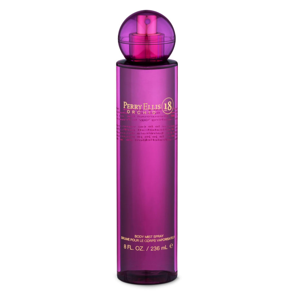 Perry Ellis 18 Orchid front bottle showing elegant packaging and fresh scent