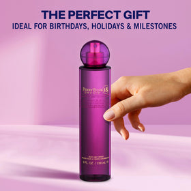 Perry Ellis 18 Orchid on vanity suggesting everyday elegance and ease