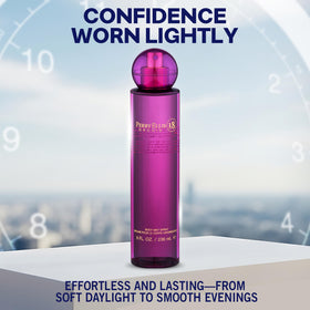 Perry Ellis 18 Orchid mist sprayed from hand delivering quick refresh