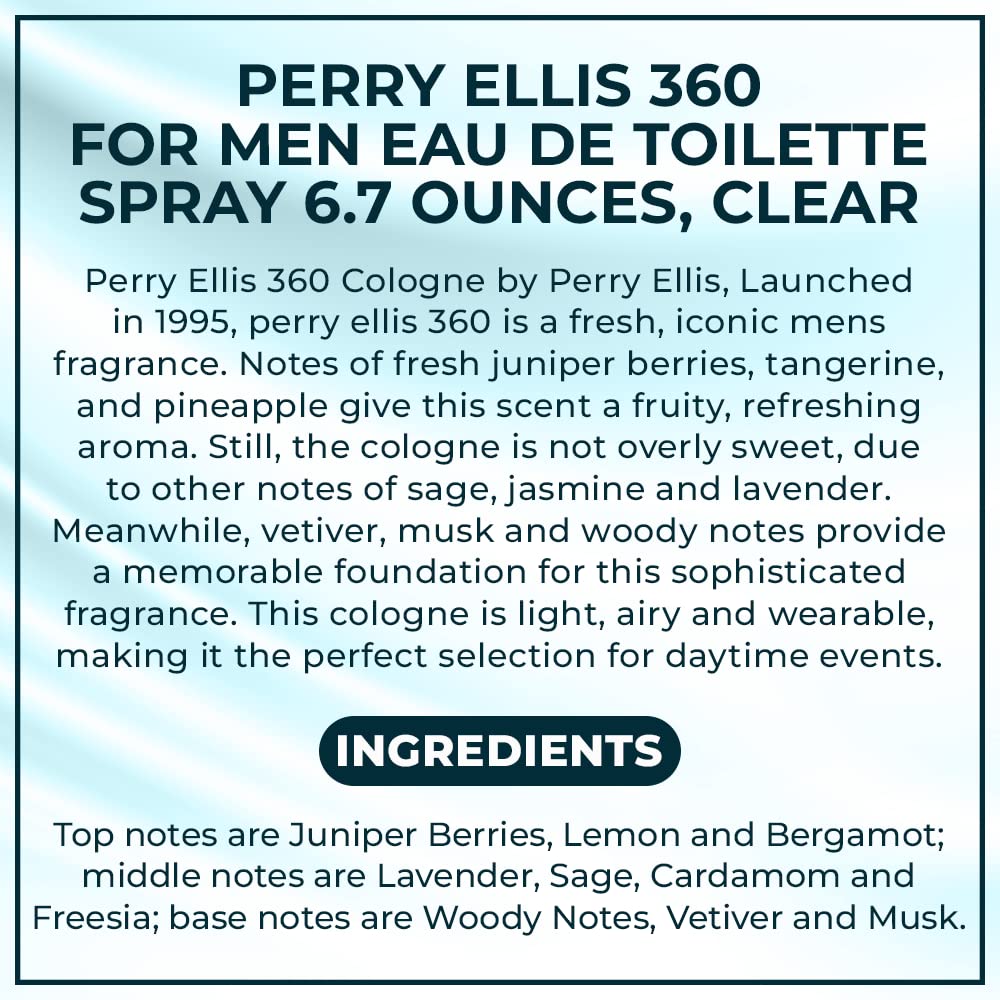 Perry Ellis 360 bottle on beach towel suggesting light, daytime warm-weather use