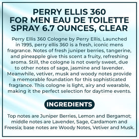 Perry Ellis 360 bottle on beach towel suggesting light, daytime warm-weather use