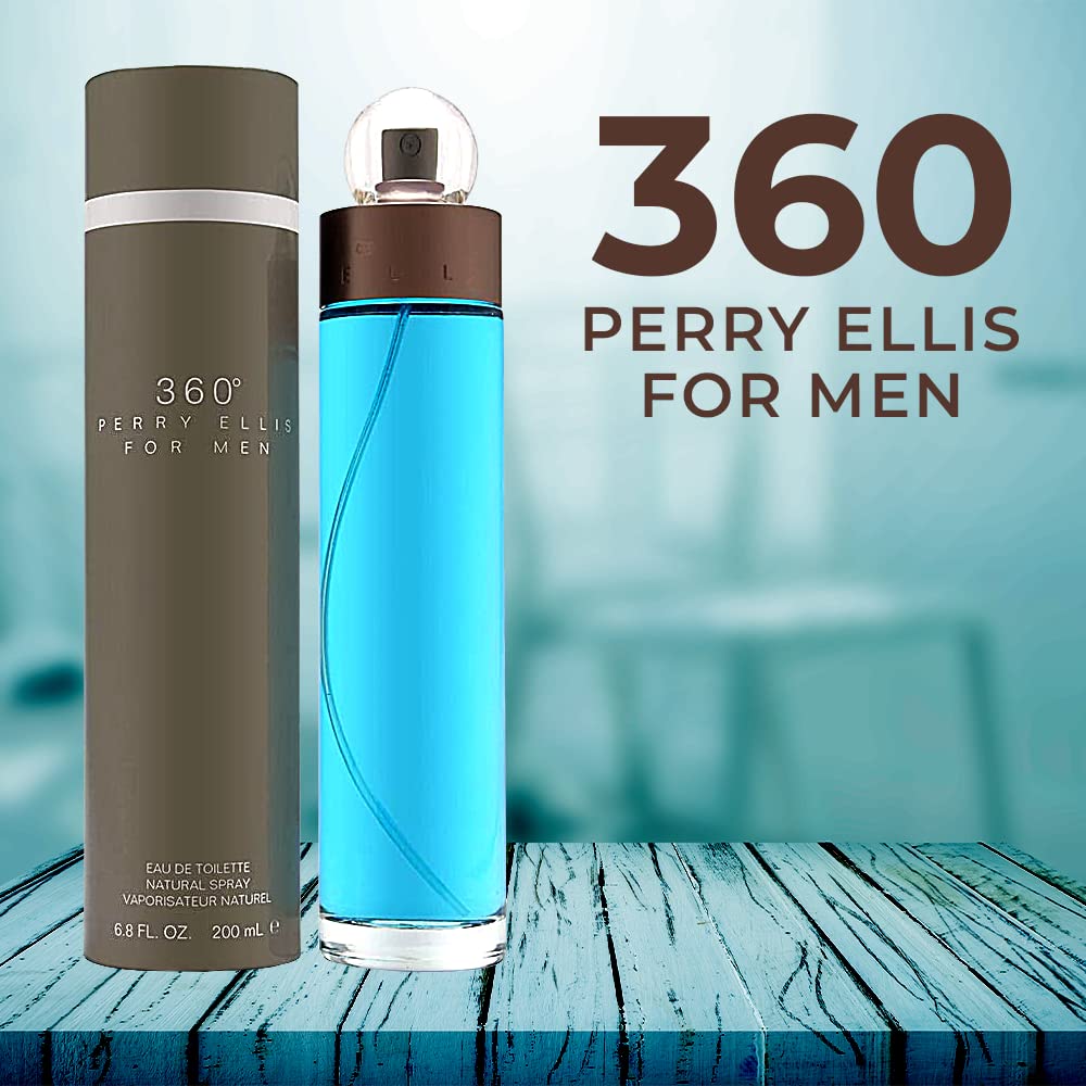 Perry Ellis 360 ingredient display with juniper, tangerine, pineapple showing freshness