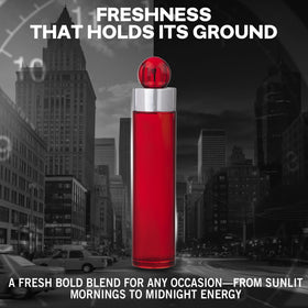 Perry Ellis 360° Red close-up of spray nozzle for precise application benefit
