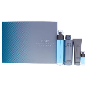 Perry Ellis front packaging showing full 4-piece gift set and elegant brand presentation