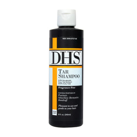 Person & Covey DHS Tar Shampoo front packaging showing product benefit