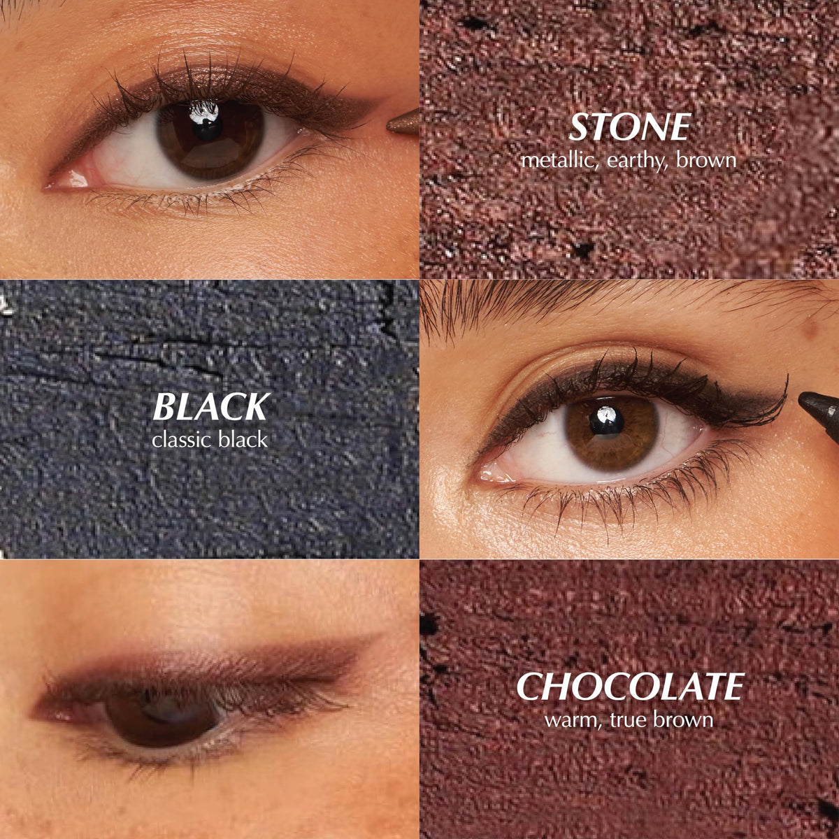 PERSONA eyeliner packaging label highlighting made in USA and clean formula