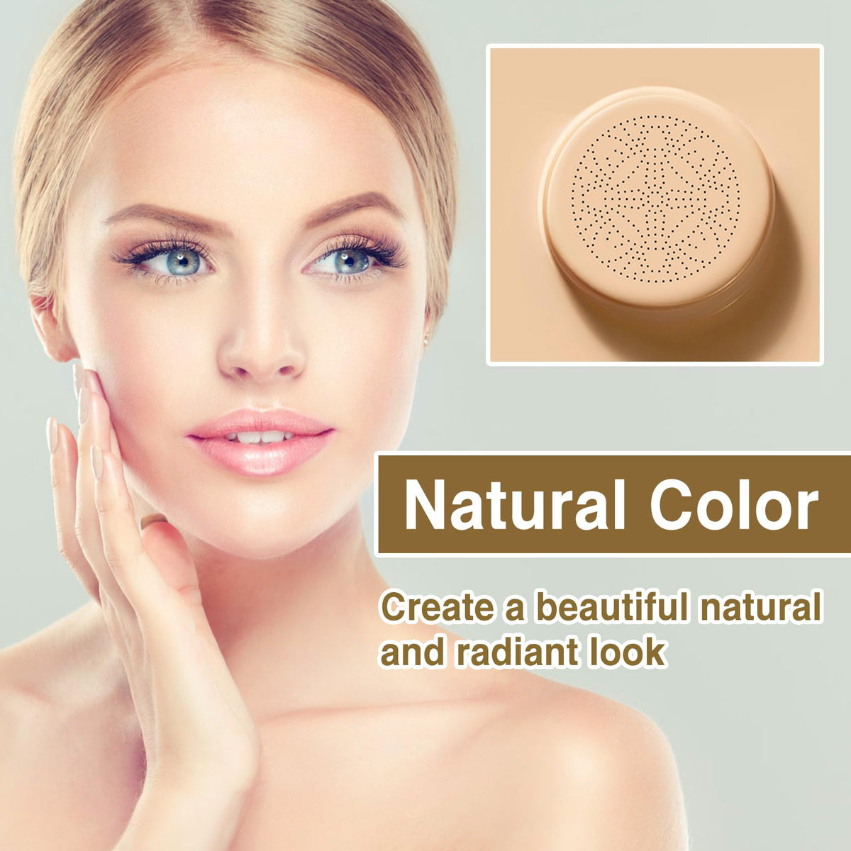 PERVALA mushroom head applicator close-up delivering even blend benefit