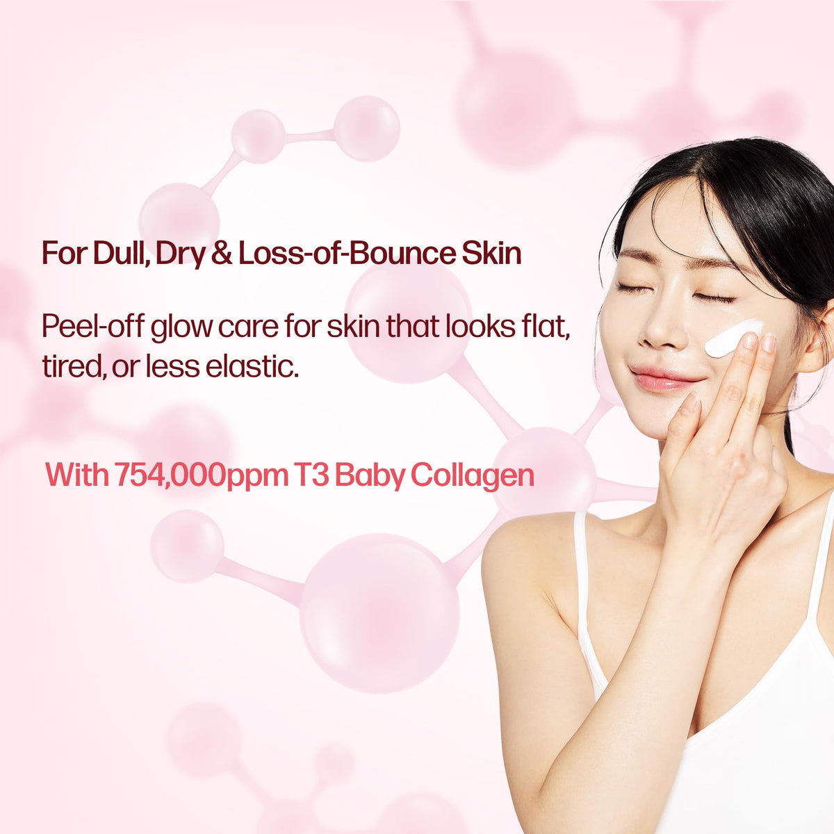 PESTLO peel-off mask applied to hand demonstrating easy removal and firming