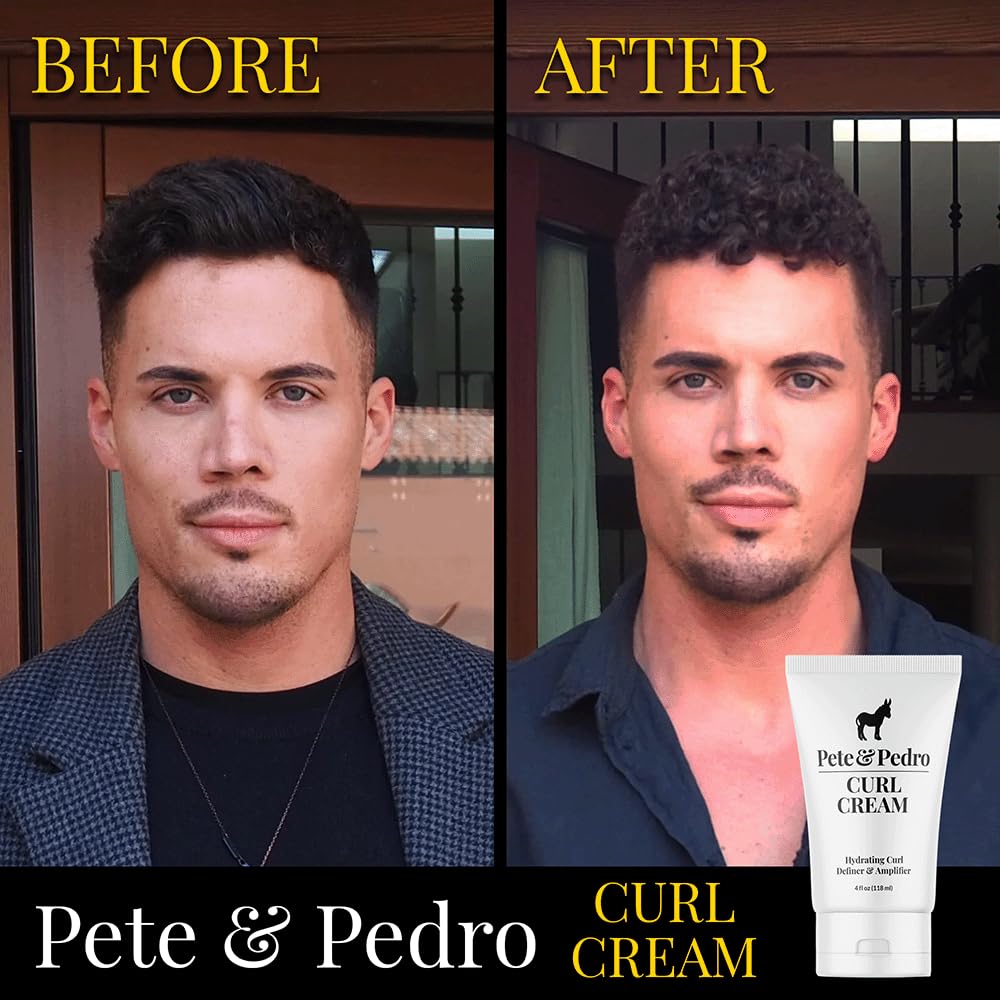 Pete & Pedro diffusing styled curls showing amplified bounce and shine