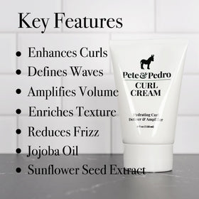 Pete & Pedro open jar showing smooth curl cream texture and finish