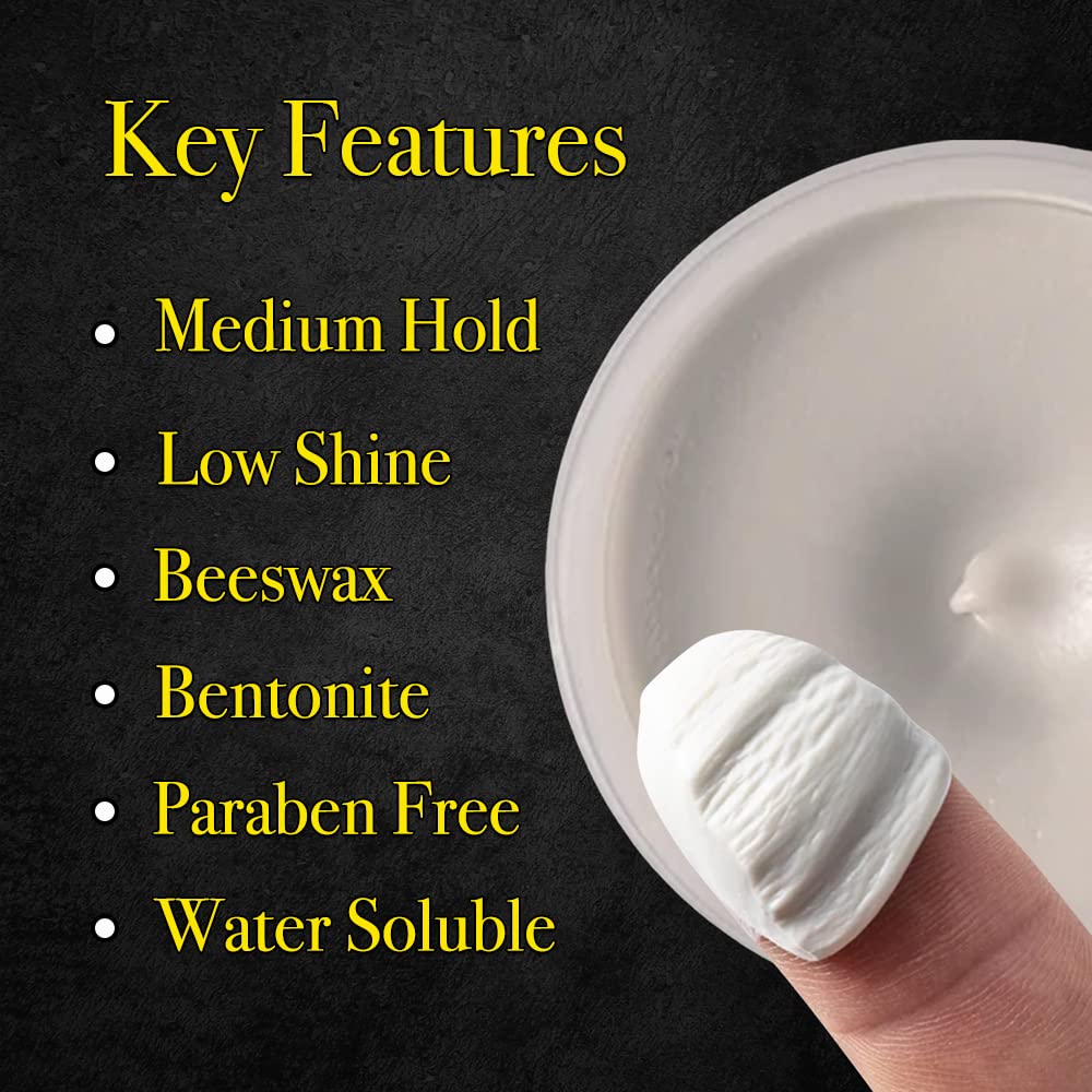 Pete & Pedro open tin revealing matte clay texture for easy styling