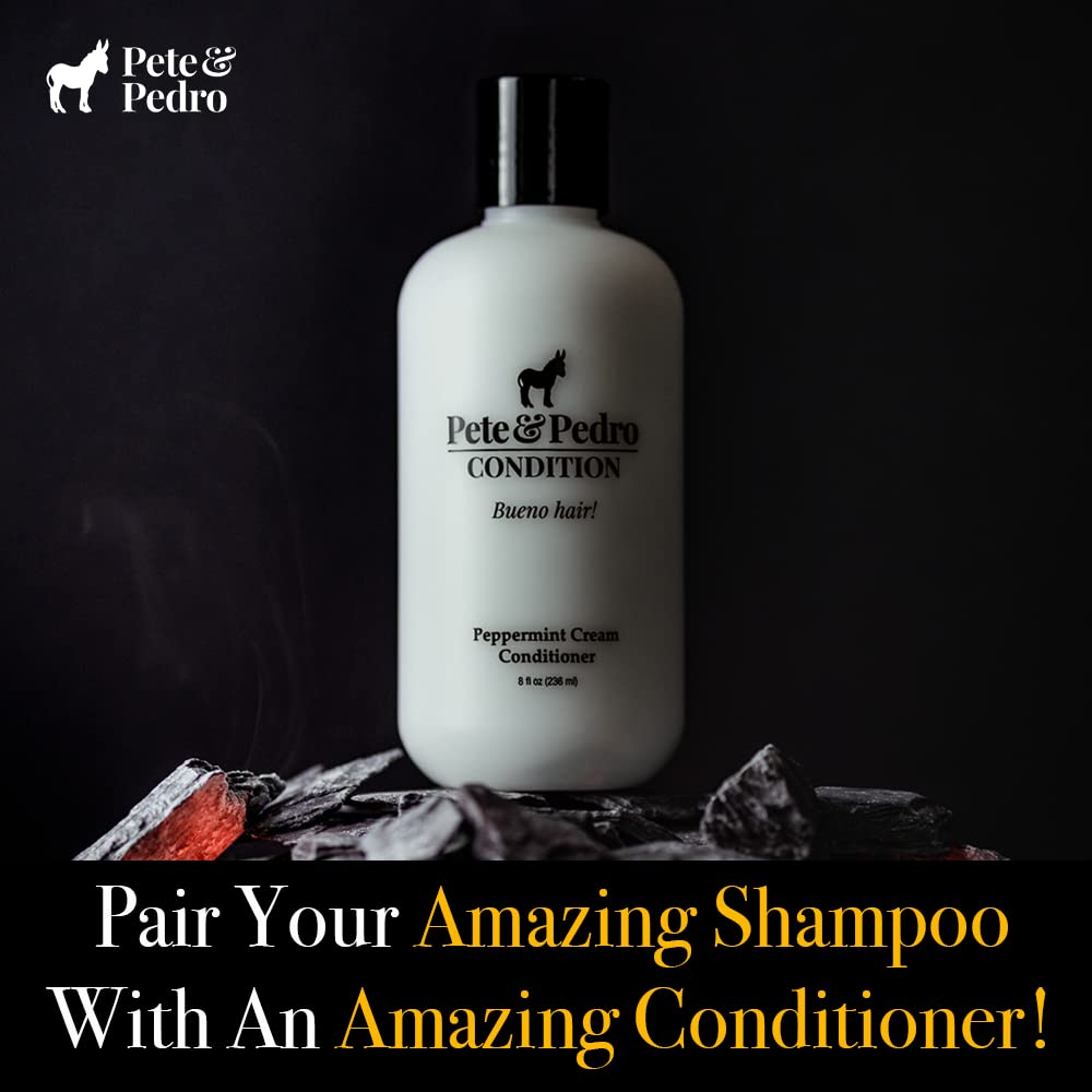 Pete & Pedro shampoo being used in shower illustrating easy rinsing