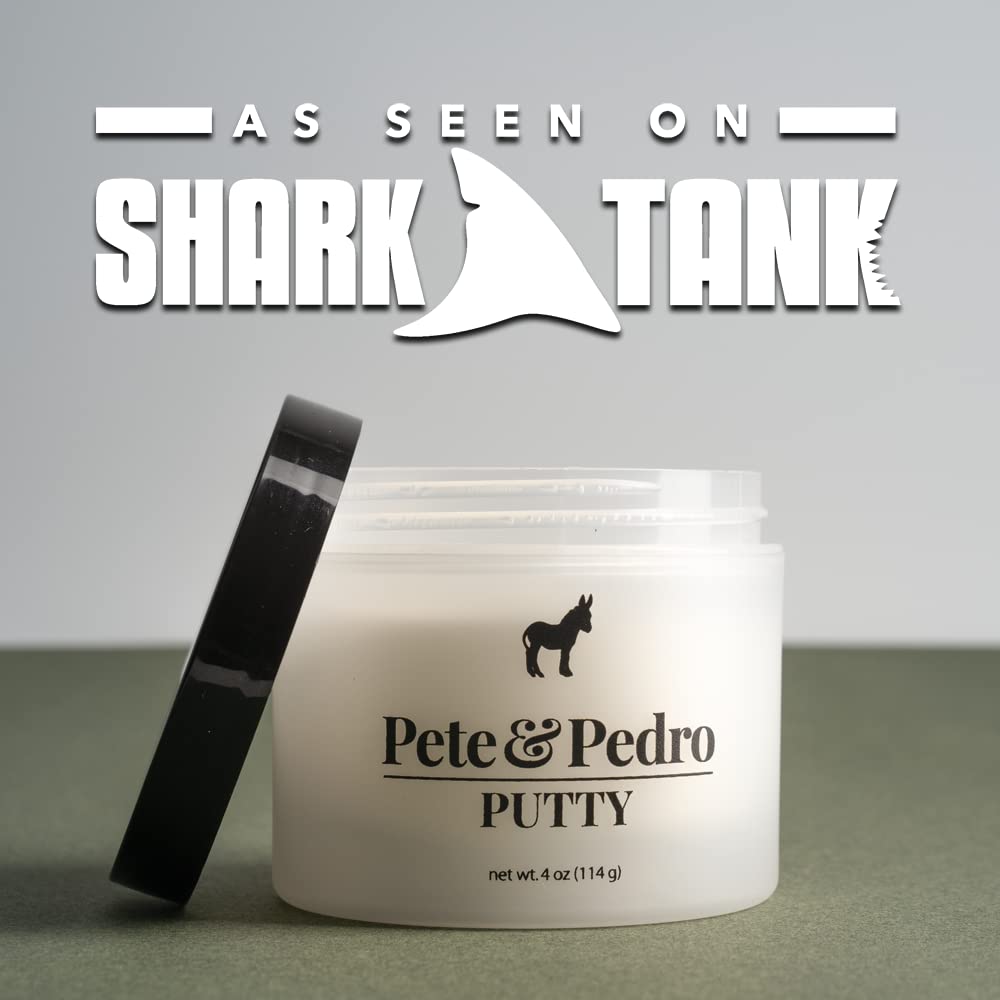Pete & Pedro putty on bathroom counter illustrating daily grooming convenience