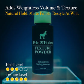 Pete & Pedro close-up of powder texture highlighting lightweight granules