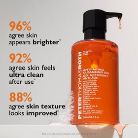 Peter Thomas Roth tube next to hand for size reference and travel-friendly benefit