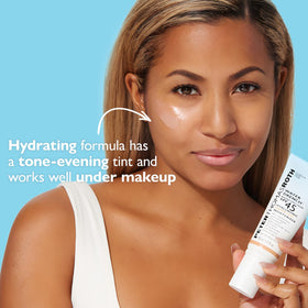 Peter Thomas Roth swatch on hand showing sheer tint and blendability benefit