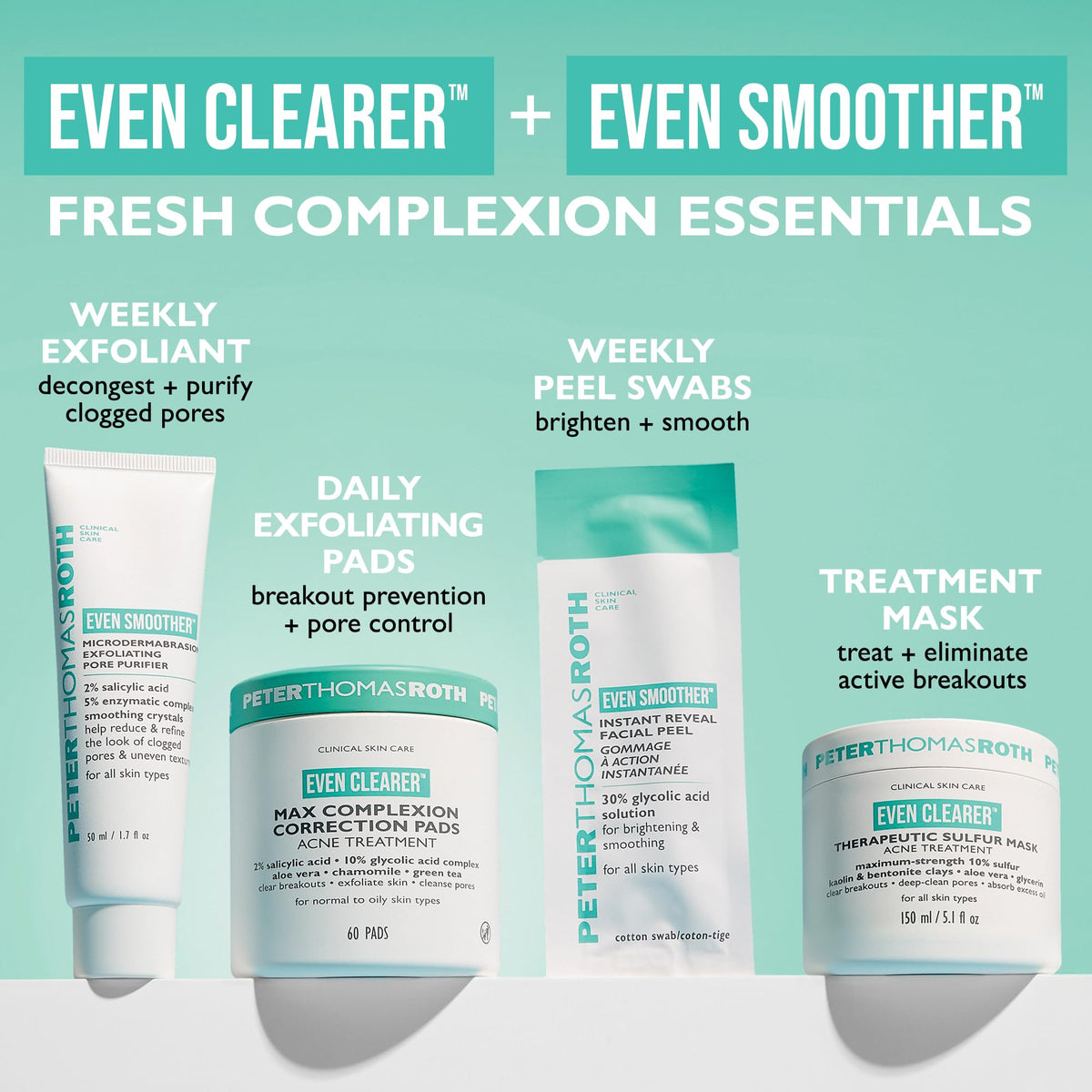 Bathroom vanity with Peter Thomas Roth mask placed near cleanser for integrated routine