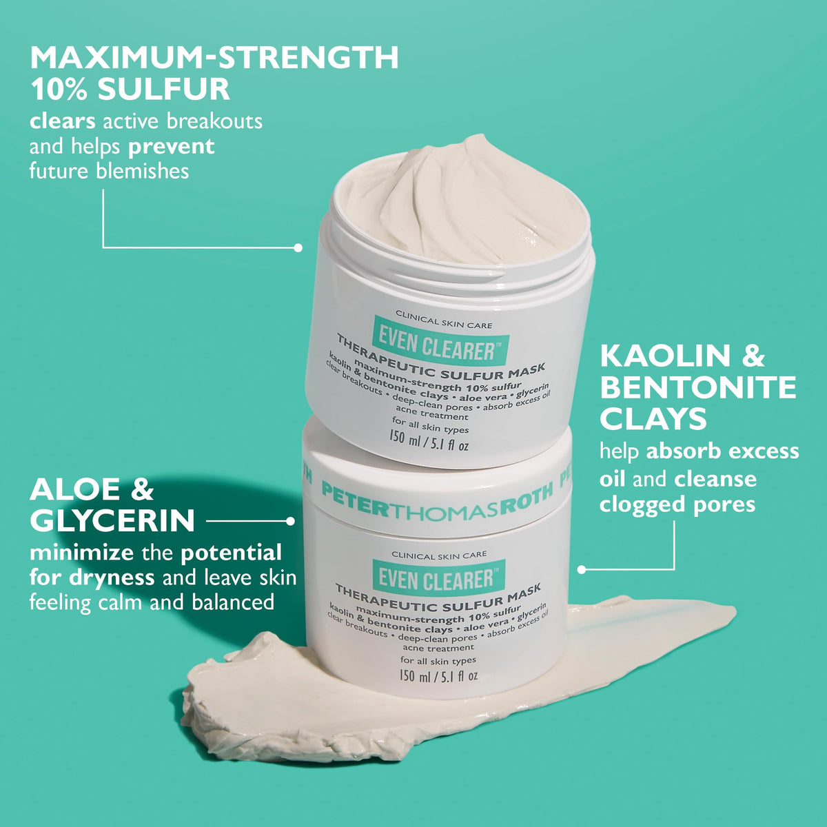 Spoon dispensing Peter Thomas Roth mask emphasizing measured application and hygiene