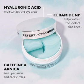 Peter Thomas Roth eye patch applied under-eye showing refreshed look