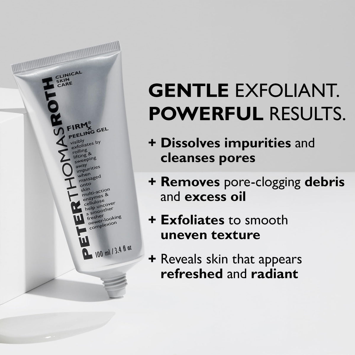 Peter Thomas Roth enzymes and fruit ingredients flatlay suggesting exfoliation