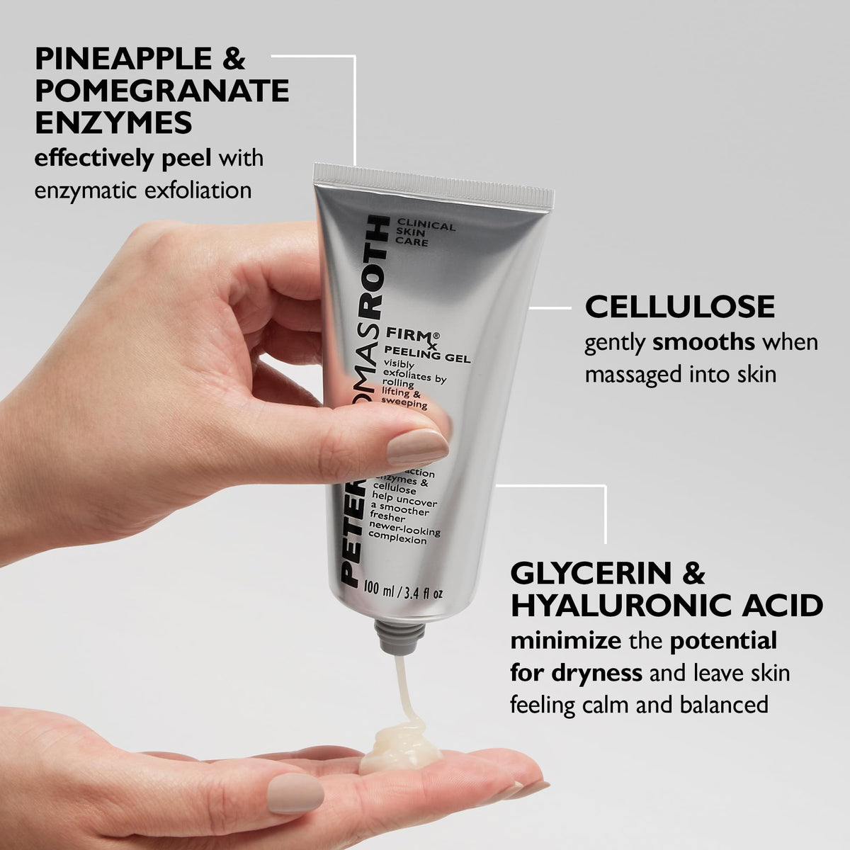 Peter Thomas Roth tube next to common toiletry for size comparison