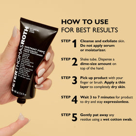 Peter Thomas Roth application on wrist demonstrating quick visible tightening