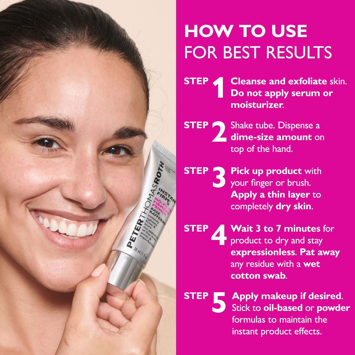 Peter Thomas Roth before and after comparison demonstrating pore blurring effect