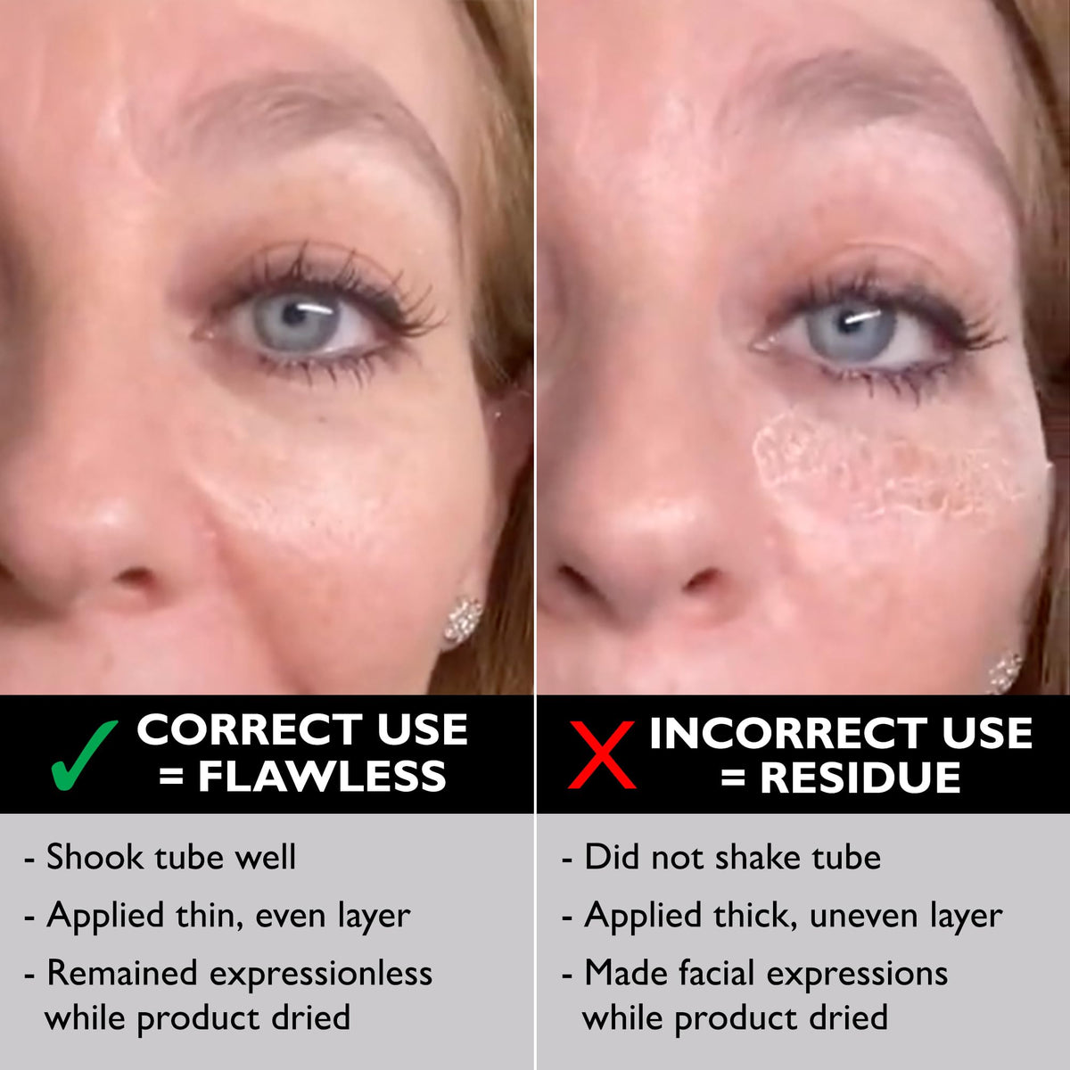Peter Thomas Roth before-after split face illustrating reduced lines and pores