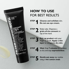 Peter Thomas Roth split before-and-after around eye highlighting reduced puffiness