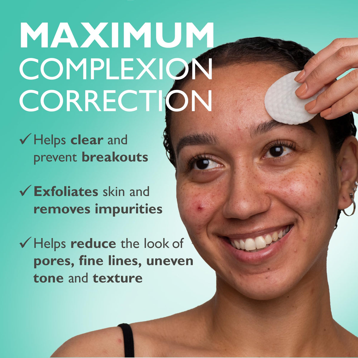 Peter Thomas Roth pad in hand demonstrating convenient single-use