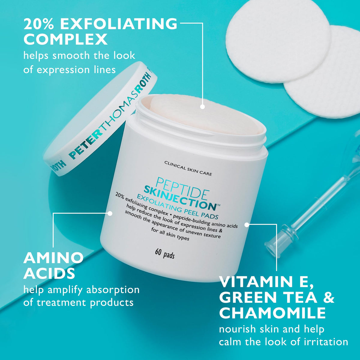 Peter Thomas Roth ingredient label highlighting acids and amino acids for clarity