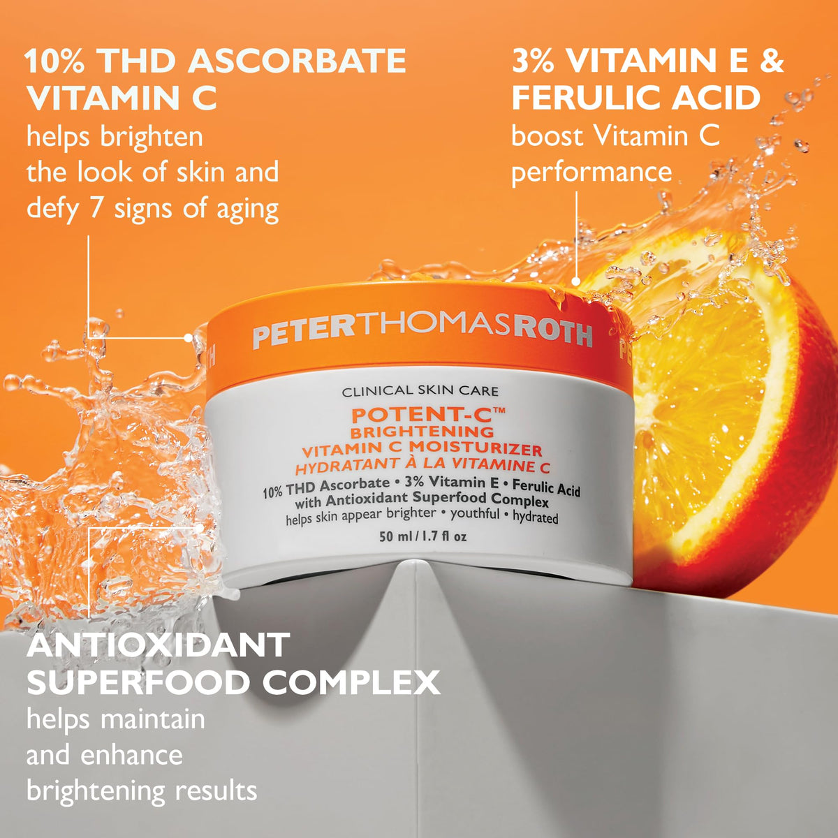 Peter Thomas Roth jar next to coin for size comparison and portability
