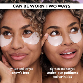 Peter Thomas Roth patch next to fingers to show size and coverage