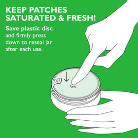 Peter Thomas Roth patch next to coin to show true size and fit