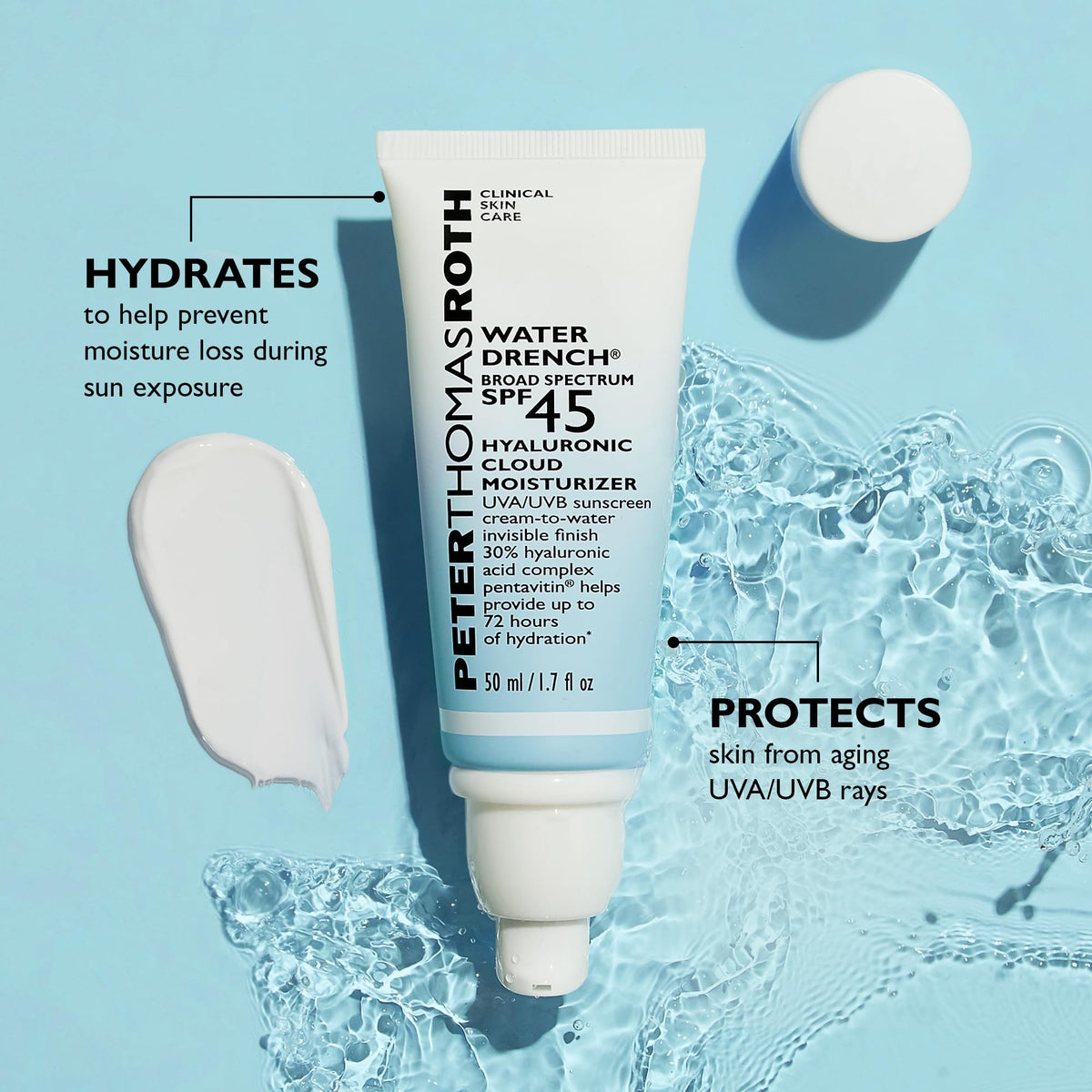 Peter Thomas Roth close-up texture of cream-to-water hyaluronic cloud for instant hydration