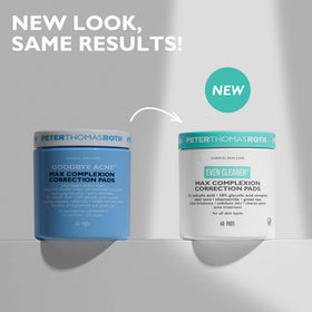 Peter Thomas Roth pad being applied to cheek for clearer skin