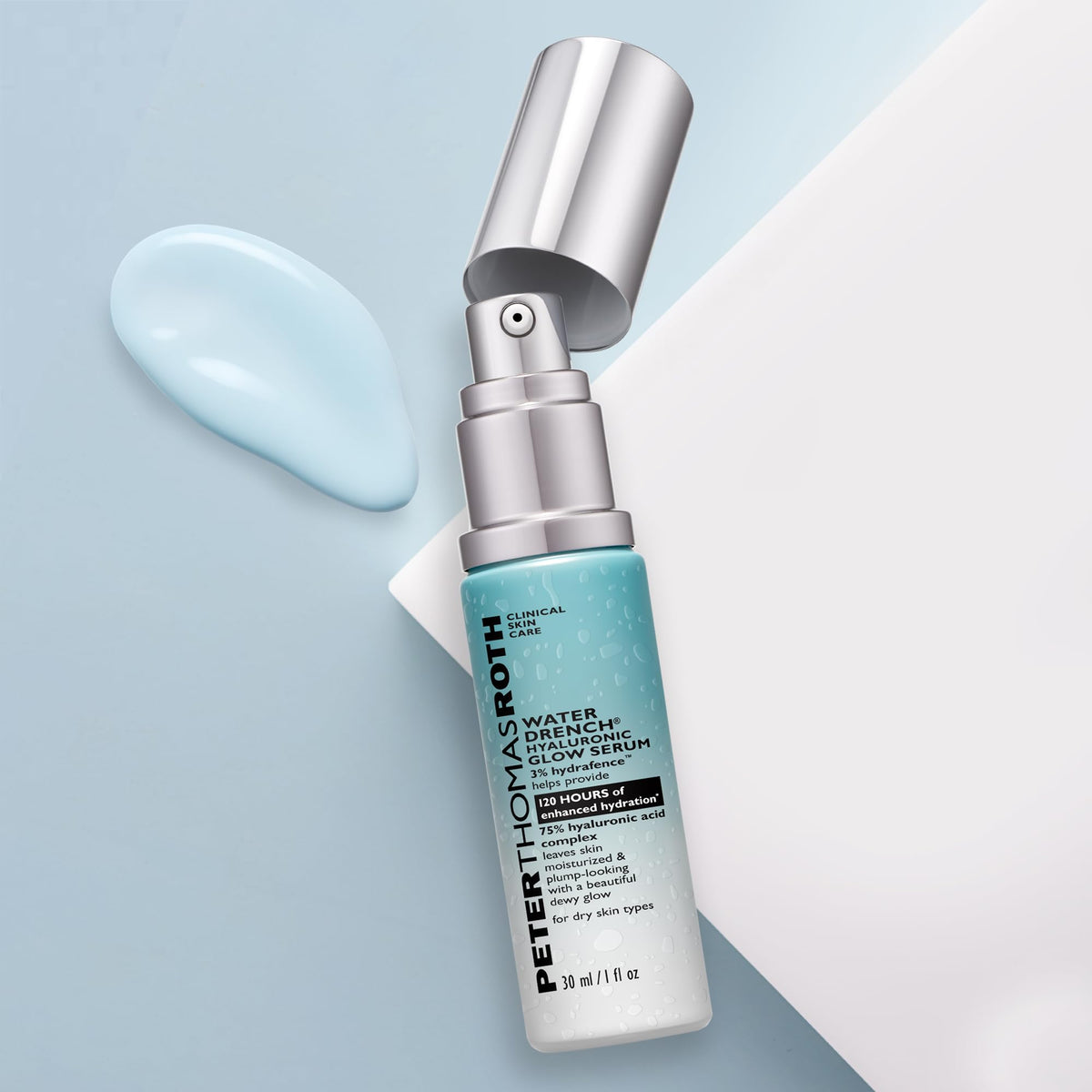 Peter Thomas Roth gel-like texture close-up showing lightweight hydration absorption