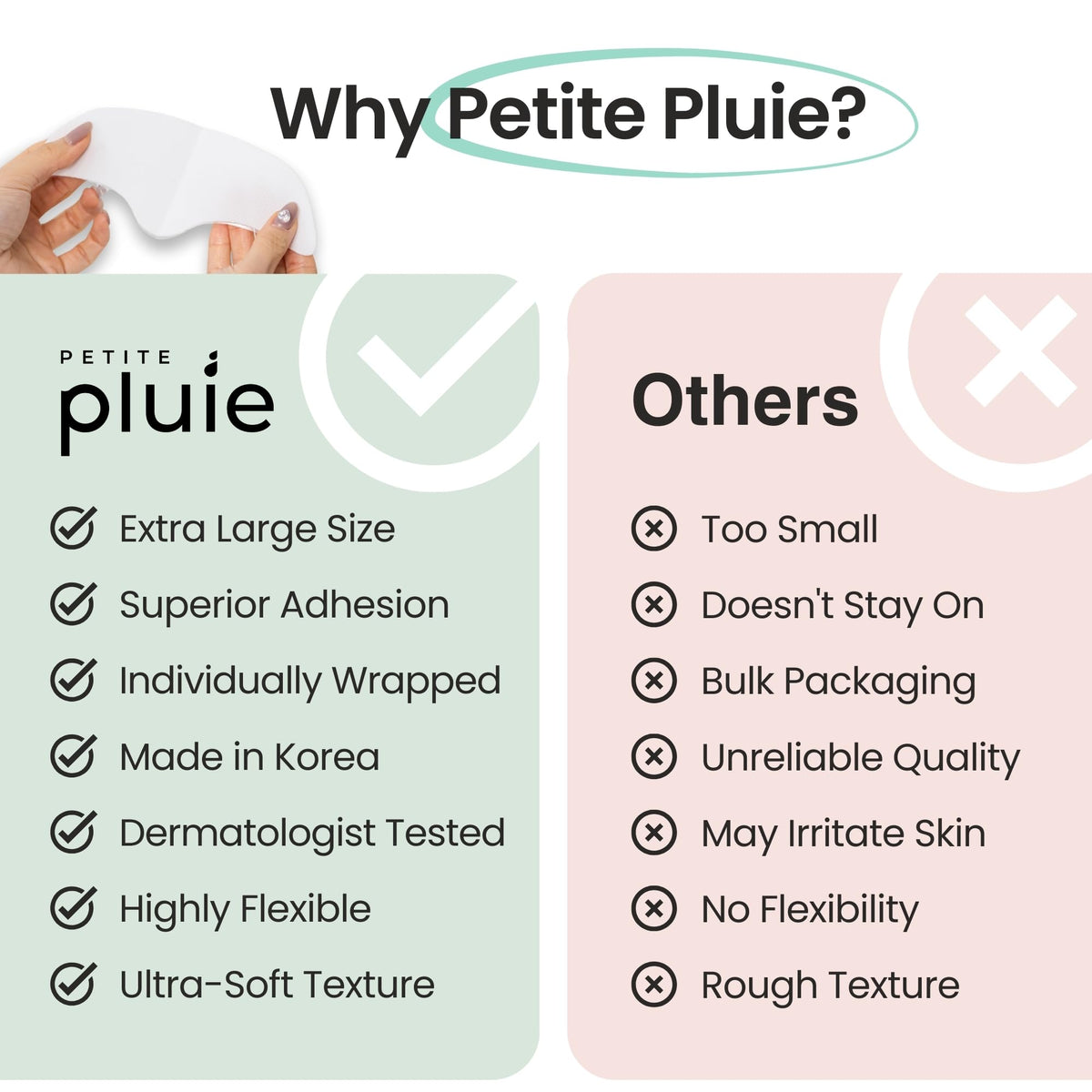 PETITE PLUIE hydrogel texture close-up highlighting cooling comfort