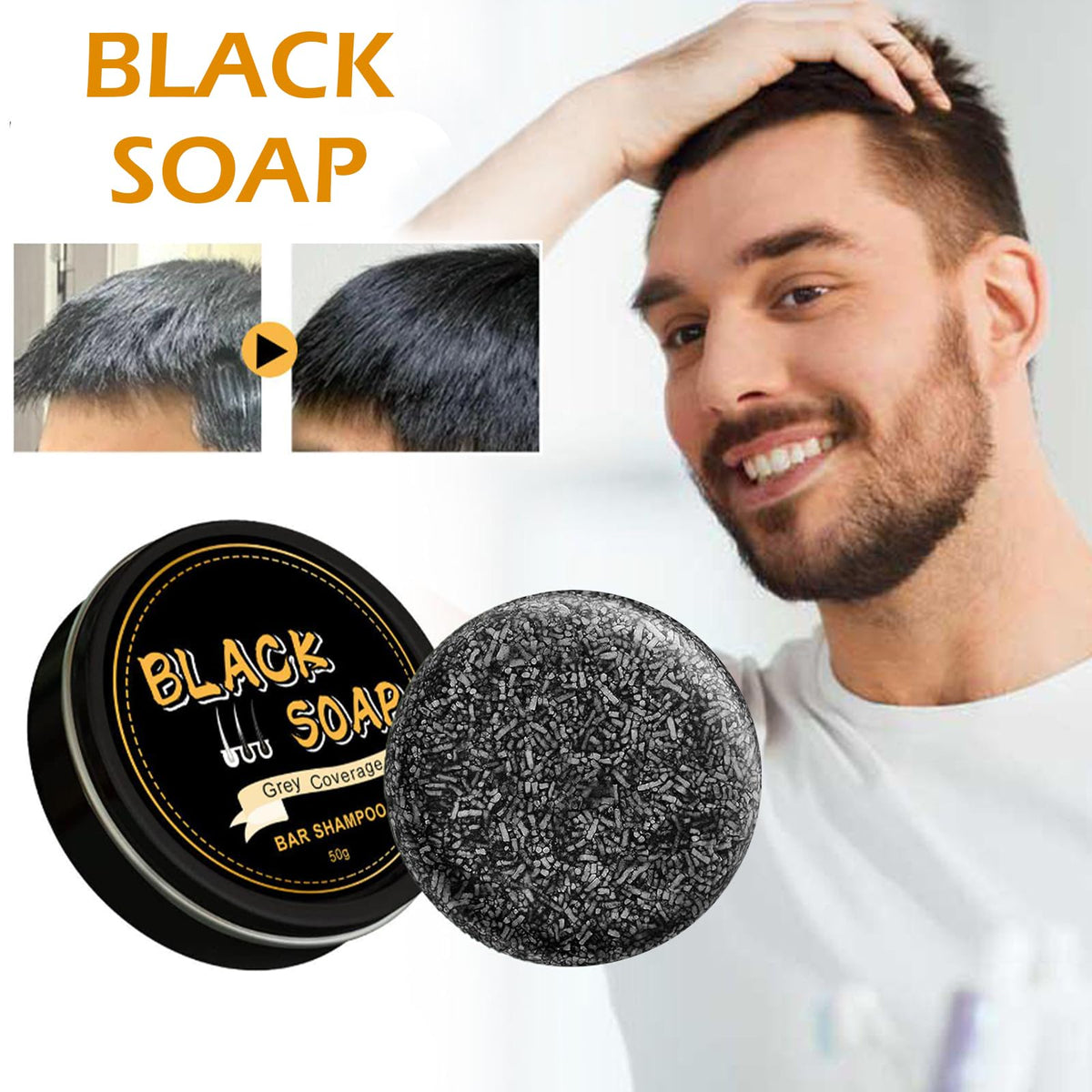 pewatul applied to beard demonstrating targeted darkening and grooming